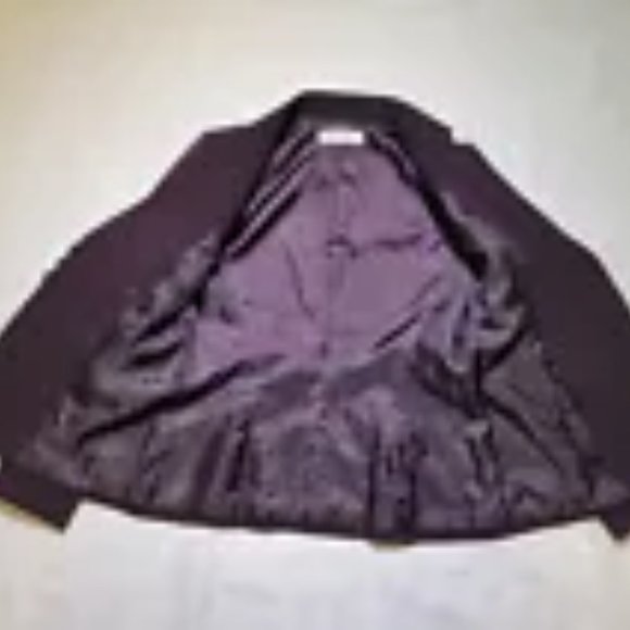 Tahari Arthur S Levine Blazer Jacket Womens Size 6 Dark Purple Shoulder Pads - Picture 5 of 10
